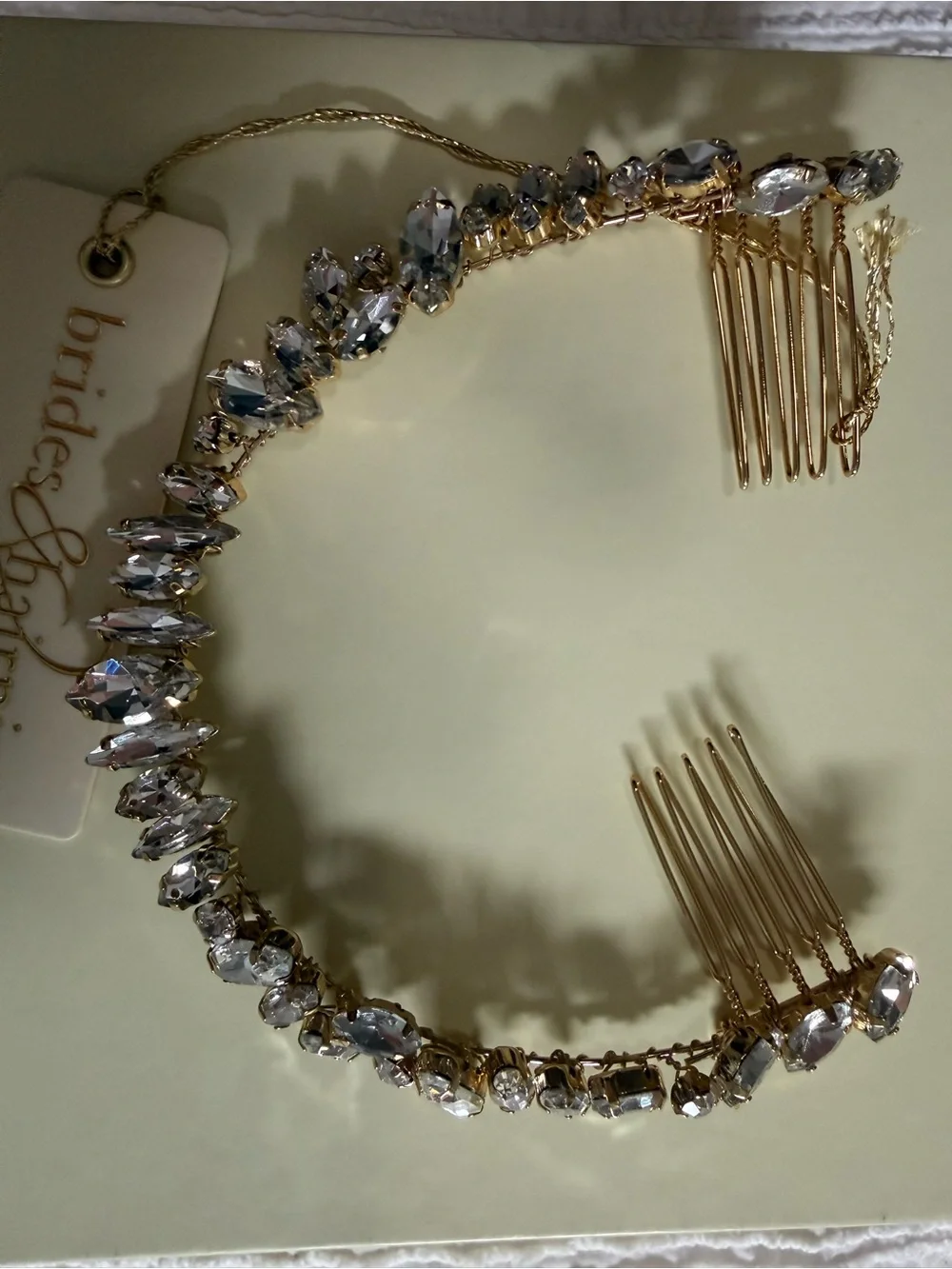 Brides & Hairpins Crystal Bridal Headband - White/Silver